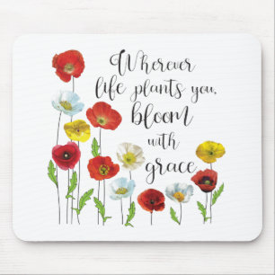 Bloom with grace - Poppy flowers Mousepad
