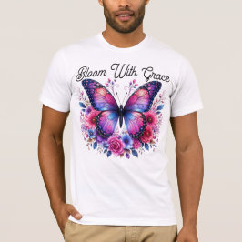 Bloom With Grace Schmetterling Blumen Herren T-Shi T-Shirt