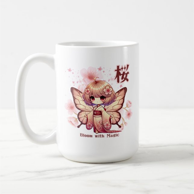 Bloom with Magic - Kawaii Sakura Fairy Kaffeetasse (Links)