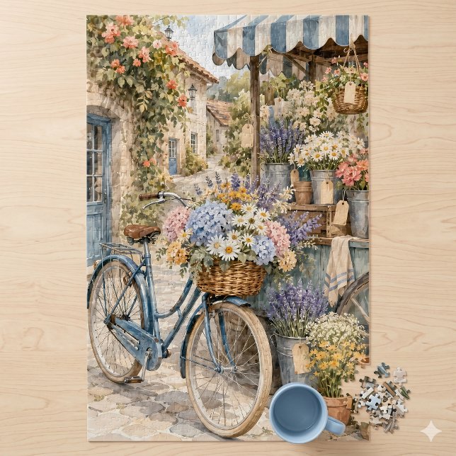 Bloomcore-Blumenmarkt-Fahrrad Puzzle (Bloomcore Flower Market Bicycle Jigsaw Puzzle)