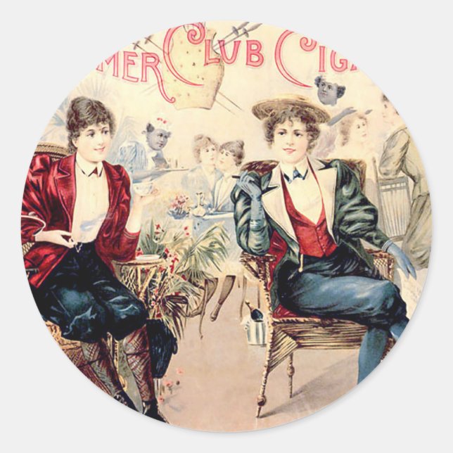 Bloomer Cigar Club Runder Aufkleber (Vorderseite)