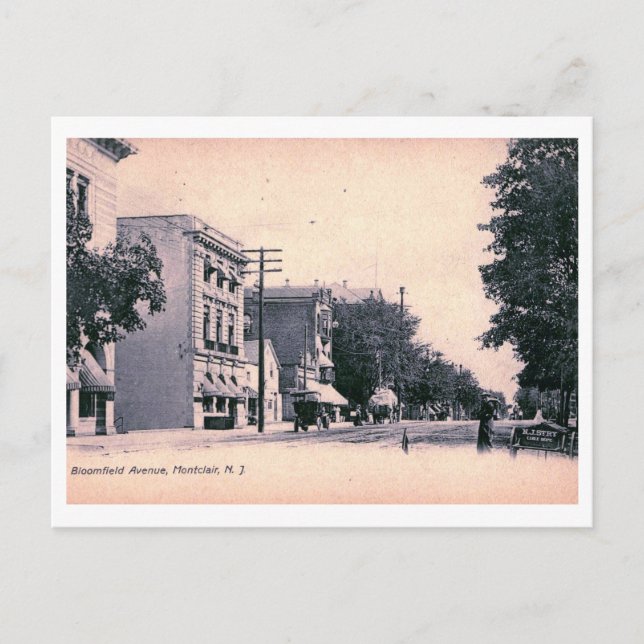 Bloomfield Ave., Montclair NJ 1906 Vintag Postkarte (Vorderseite)