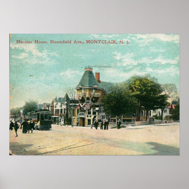 Bloomfield Ave., Montclair NJ 1908 Vintag Poster (Vorne)