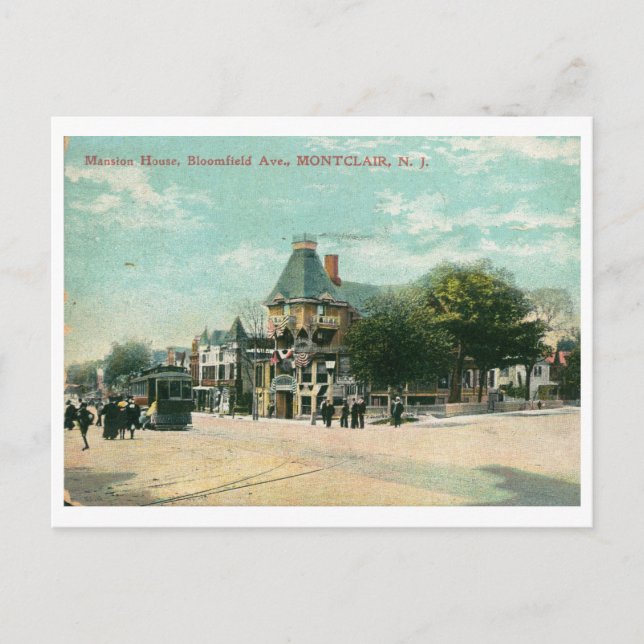 Bloomfield Ave., Montclair NJ 1908 Vintag Postkarte (Vorderseite)