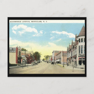 Bloomfield Ave, Montclair NJ Vintag Postkarte
