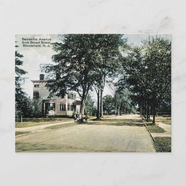 Bloomfield NJ, Belleville Ave, 1910er Vintag Postkarte (Vorderseite)