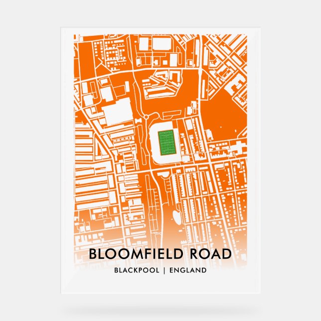 Bloomfield Road Stadium in Blackpool, England Acrylschild (Vorderseite)