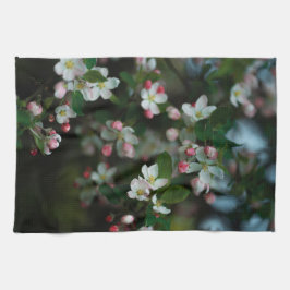 Blooming apple tree, moody spring geschirrtuch
