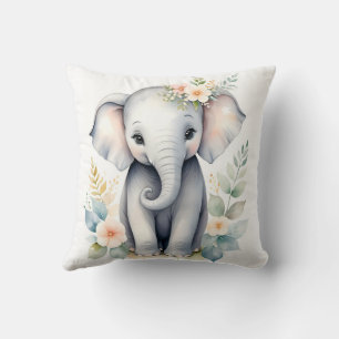 Blooming Baby Elephant Kissen
