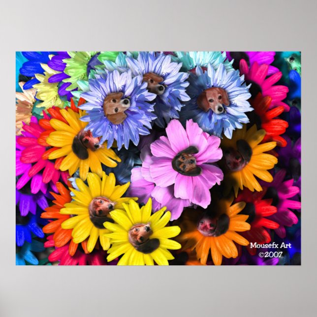 Blooming Beagle Poster (Vorne)