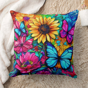 Blooming Butterfly Haven Kissen