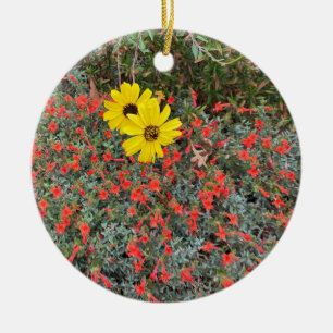 Blooming California: Fuchsia Sunflower Keramik Ornament