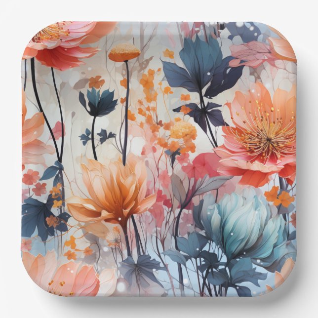 Blooming Charm Pappteller (Vorderseite)