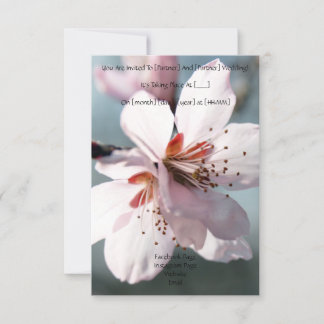 Blooming cherry flower wedding invitation einladung