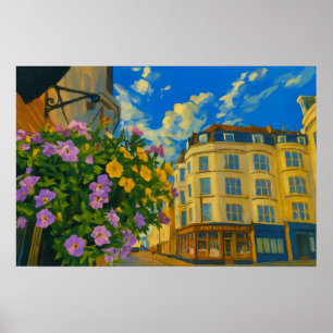 Blooming Corner - Vibranding European Street Poster