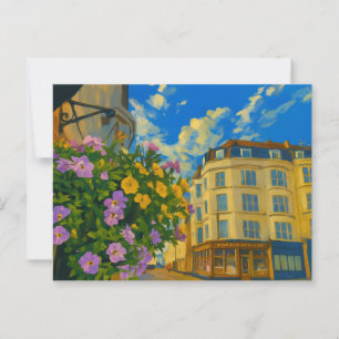 Blooming Corner - Vibranding European Street Postkarte