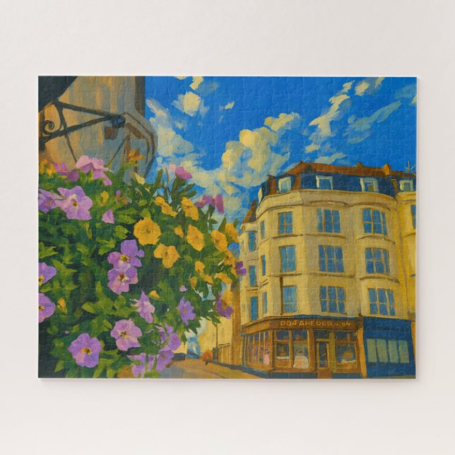 Blooming Corner - Vibranding European Street Puzzle (Horizontal)