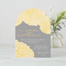 Blooming Dahlia Yellow Iris Wedding Einladung