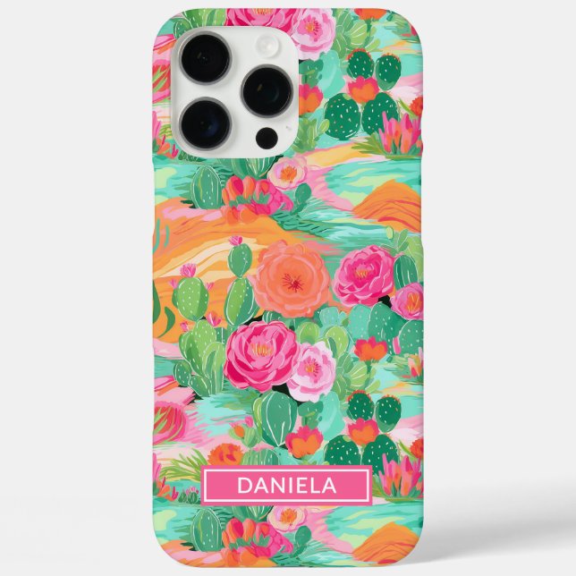 Blooming Desert Cacti Personalized Case-Mate iPhone Hülle (Rückseite)