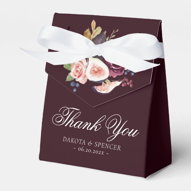 Blooming Figs | Moody Rustic Floral Bouquet Geschenkschachtel (Vorderseite)