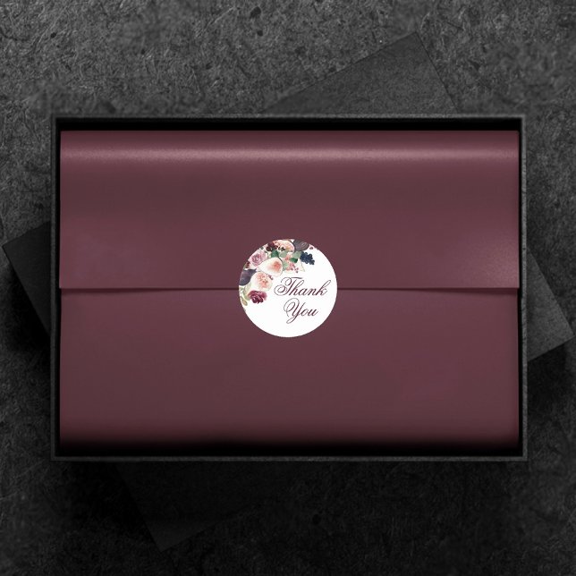 Blooming Figs | Moody Rustic Frucht Vielen Dank Runder Aufkleber (Von Creator hochgeladen)