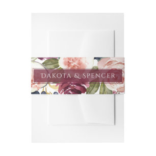 Blooming Figs Moody Watercolor Floral Wedding Einladungsbanderole