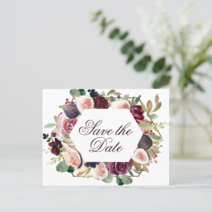 Blooming Figs   Rustikales Obstblüten Save the Dat Ankündigungspostkarte