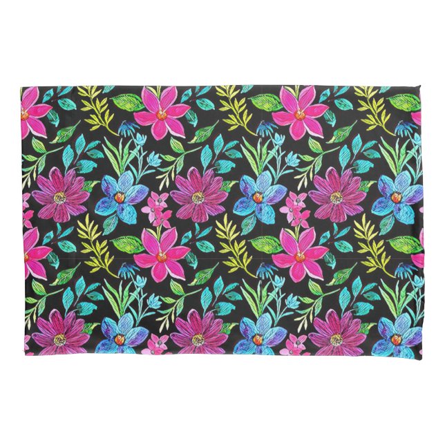 Blooming flower garden chic floral foliage kissenbezug (Vorderseite)