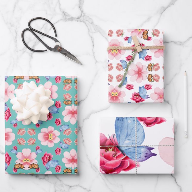 Blooming flower garden geschenkpapier set (Vorderseite)