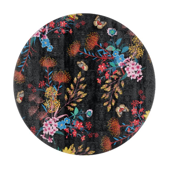 Blooming Garden Butterflies Liberty Style Schneidebrett (Vorderseite)