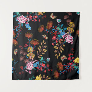 Blooming Garden Butterflies Liberty Style Wandteppich