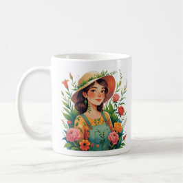 Blooming Gardener - Lady Gardener with Flowers Kaffeetasse