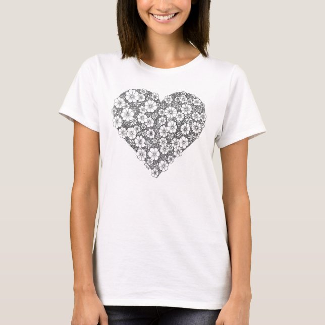 Blooming heart t-shirt (Vorderseite)