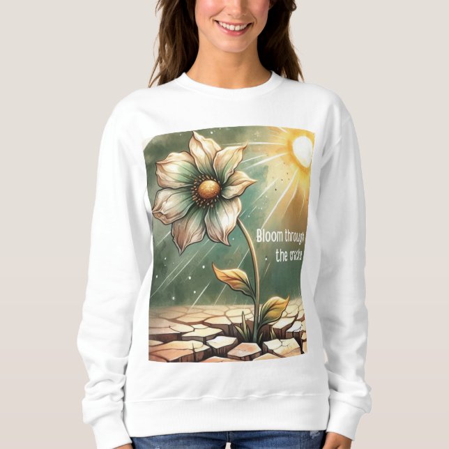 Blooming in Adversity – Floral Art Sweatshirt (Vorderseite)