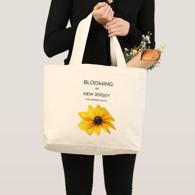  BLOOMING IN NJ, PERRINIALS FLORAL CANVAS TOTE JUMBO STOFFBEUTEL (Vorderseite (Produkt))