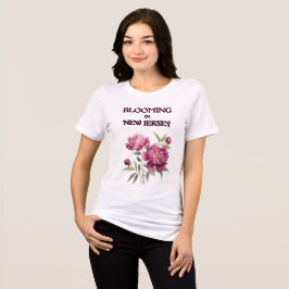 BLOOMING IN NJ PURPLE PEONIES FLORAL SHORT SLEEVE Tri-Blend SHIRT