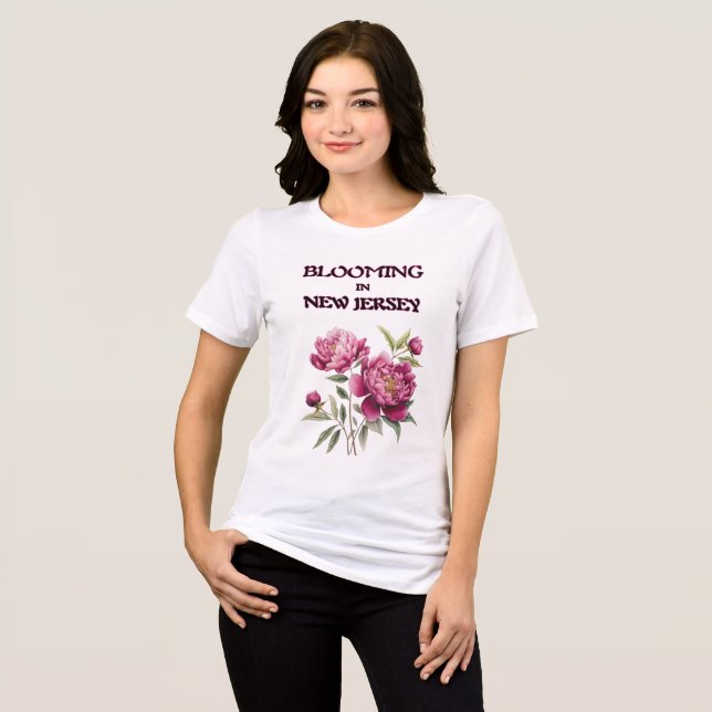 BLOOMING IN NJ PURPLE PEONIES FLORAL SHORT SLEEVE  Tri-Blend SHIRT (Vorderseite voll)