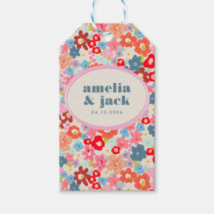 Blooming Joy Bright Bold Floral Garden Wedding Geschenkanhänger