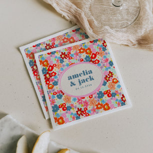 Blooming Joy Bright Floral Maximalist Wedding Serviette