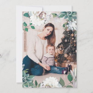 Blooming Joy Floral Weihnachten Double Foto Card