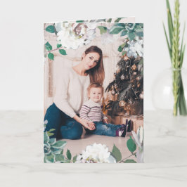 Blooming Joy Floral Weihnachts-Fotokarte Feiertagskarte