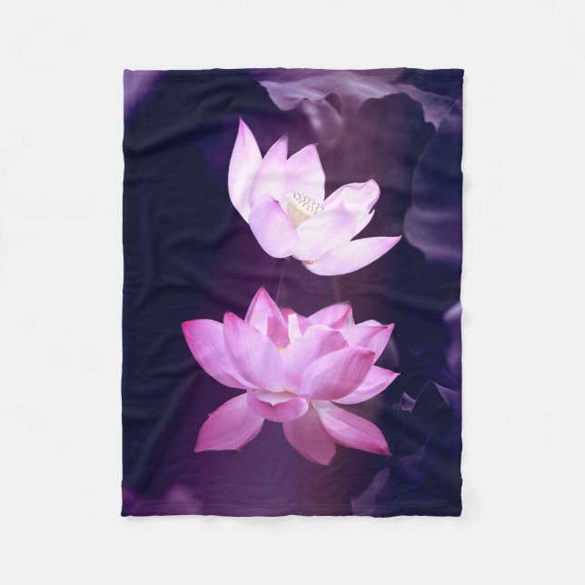 Blooming Lotus Blume Fleecedecke (Vorderseite)