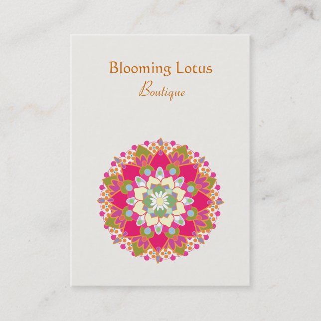 Blooming Lotus Chubby Business Card Visitenkarte (Vorderseite)