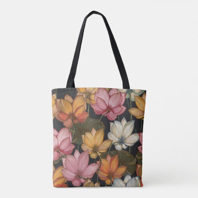 Blooming Lotus Water Lilies auf der Karkohle Schwa (Rückseite)