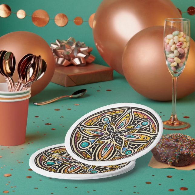 Blooming Mandala Pappteller (Multi)