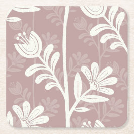 Blooming Minimalismus XL 4 Elfenbein Blumenkohl-Si Rechteckiger Pappuntersetzer