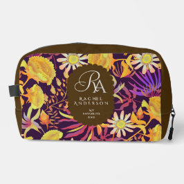 Blooming Mystical Floral Monogram Brown Waschbeutel