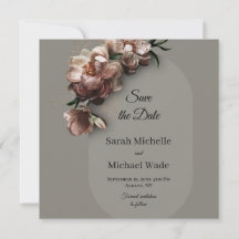 Blooming Peonies Save the Date Invite