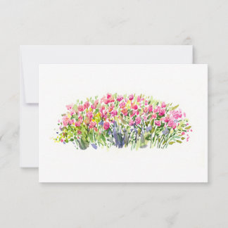 Blooming Pink Garden – Minimal Floral Design Dankeskarte