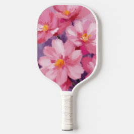 Blooming Pink Petals | Flower Painting Watercolor Pickleball Schläger